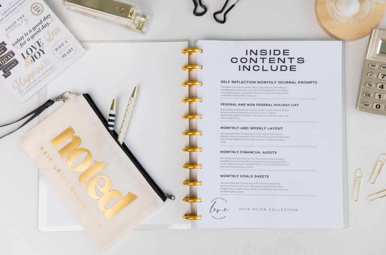 Reign Creative 12-Month Planner – Refillable Luxury Disc-Bound System
