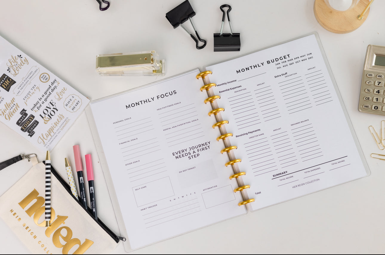 Reign Empowerment 12-Month Planner – Luxury Refillable Disc-Bound System