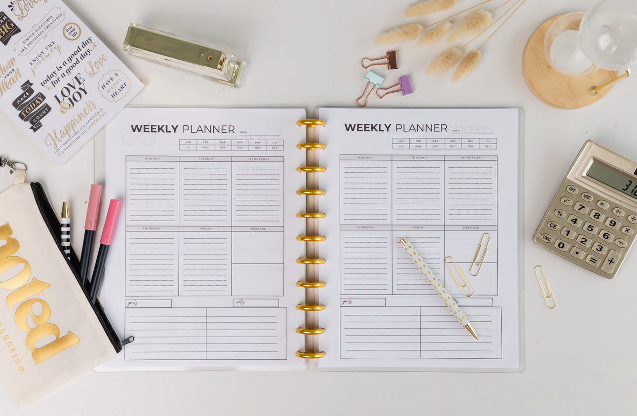 Reign Bold Geometric 12-Month Planner – Luxury Refillable Disc-Bound System