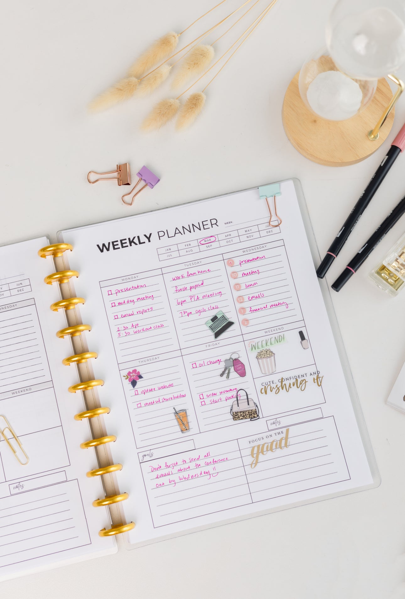 Reign Empowerment 12-Month Planner – Luxury Refillable Disc-Bound System