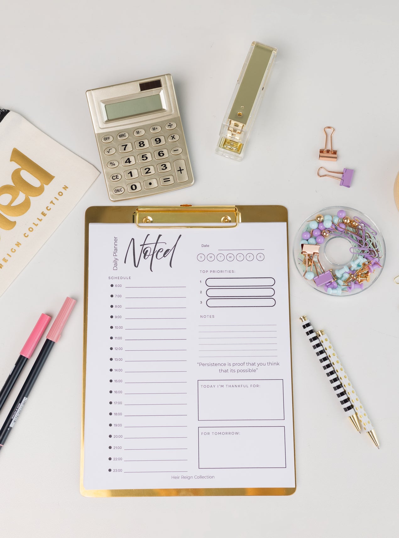 Reign Vertical Daily planning notepad
