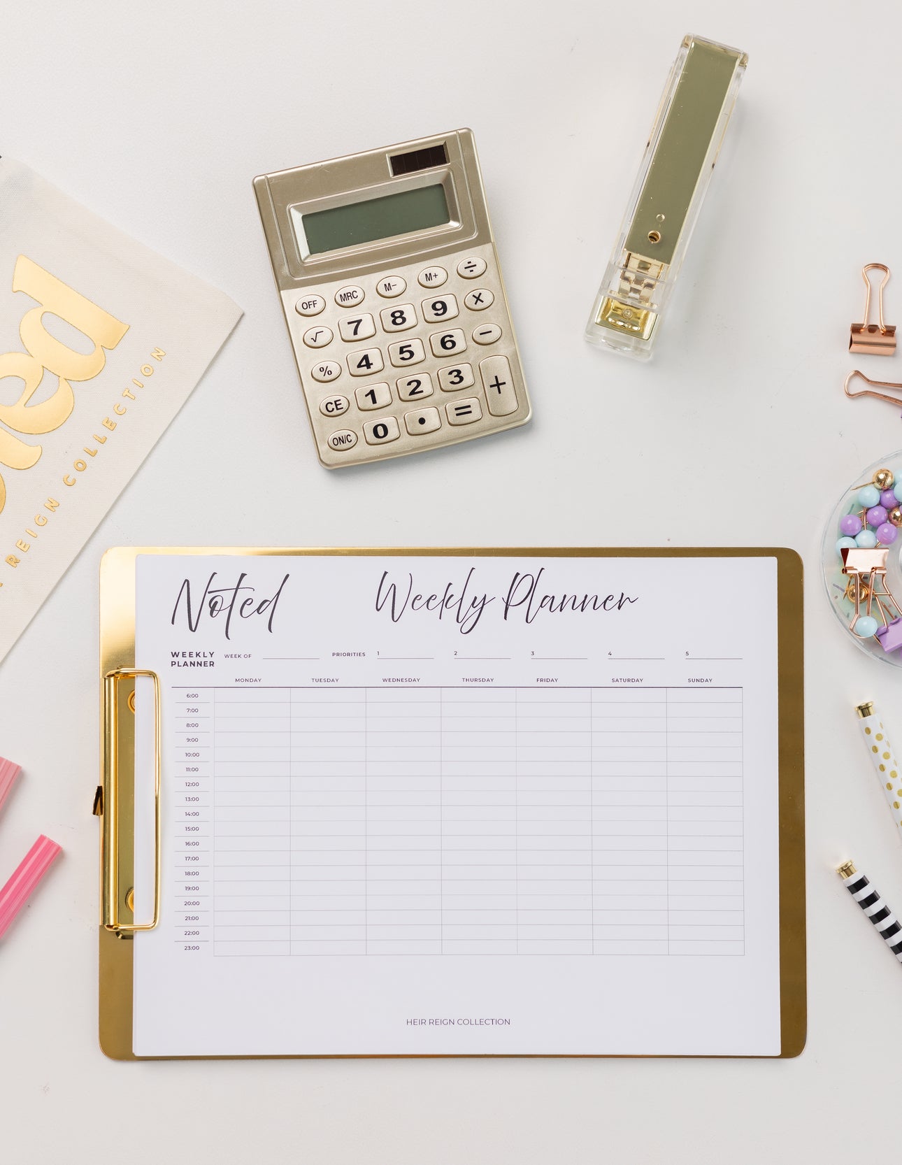 Reign Horizontal Daily planning notepad