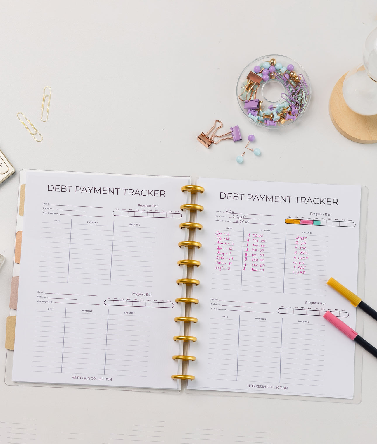Reign Financial Planner – Luxury Refillable Budgeting & Debt-Payoff System