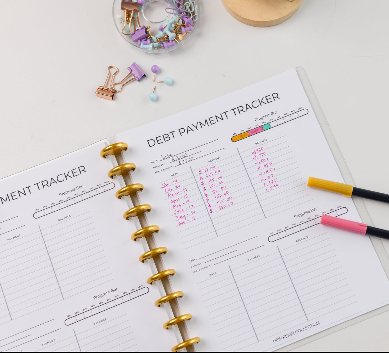 Reign Financial Planner – Luxury Refillable Budgeting & Debt-Payoff System