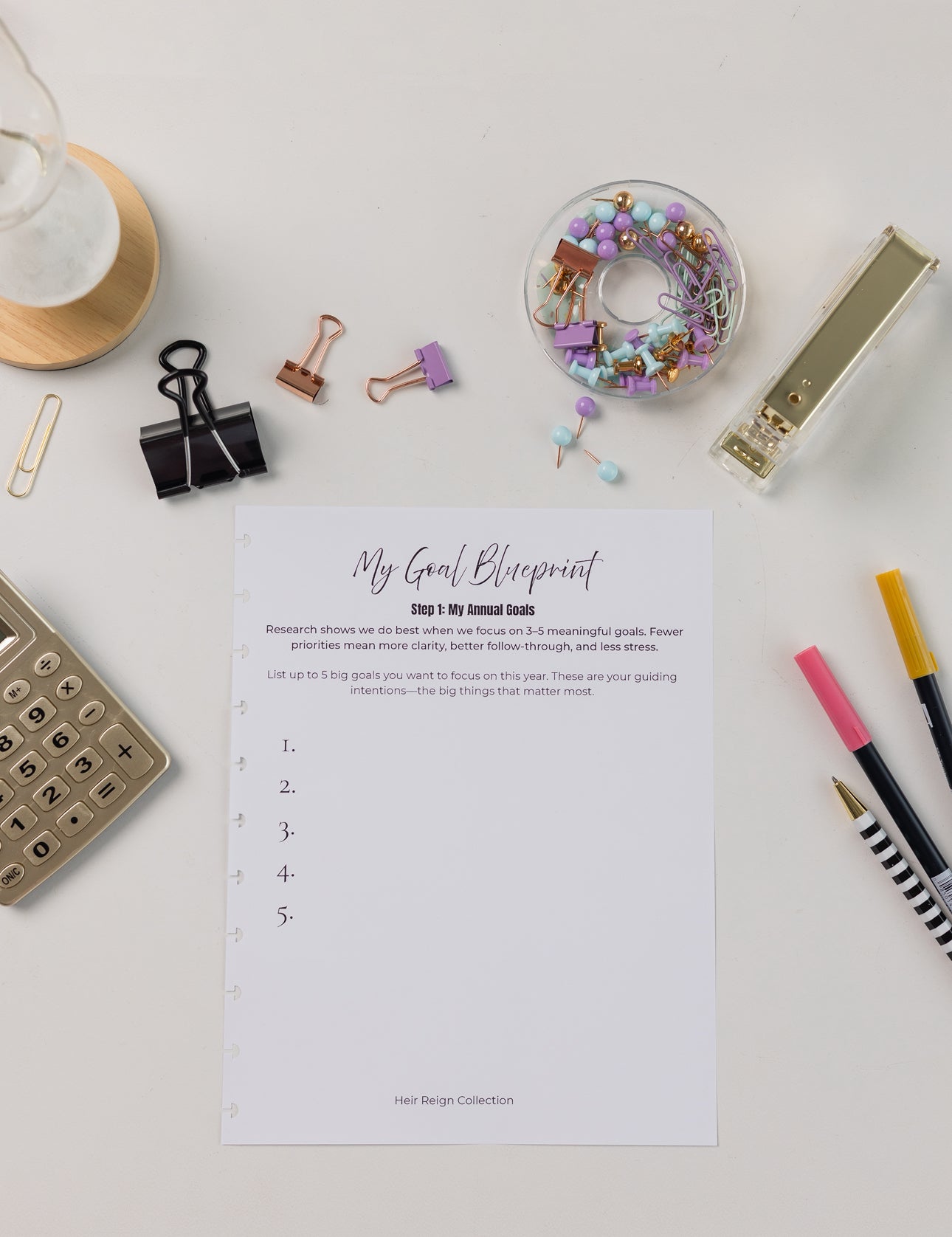 Goals Planner Worksheet Bundle | Break Down Goals into Action Steps (Quarterly & Annual)
