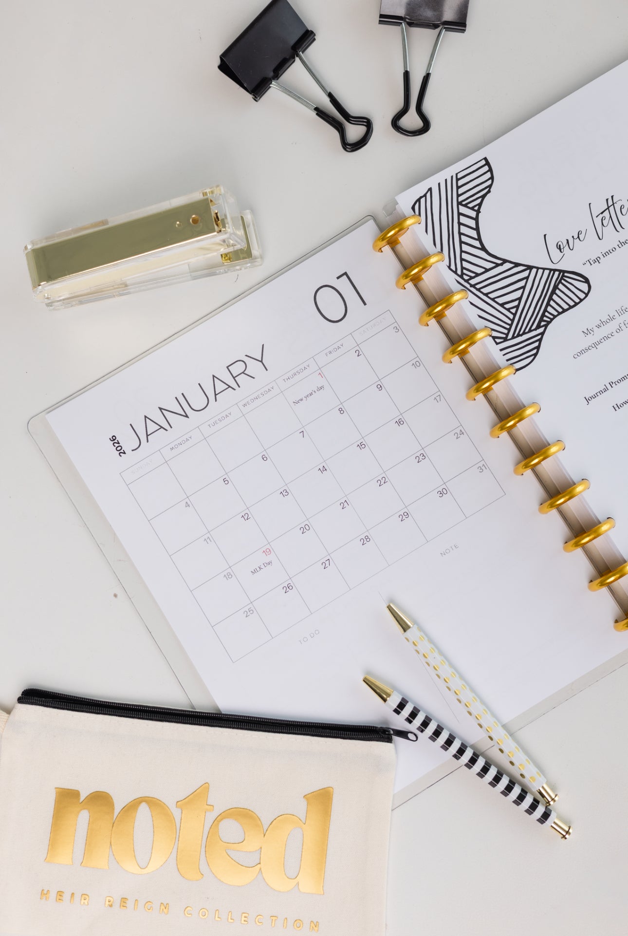 Reign Empowerment 12-Month Planner – Luxury Refillable Disc-Bound System